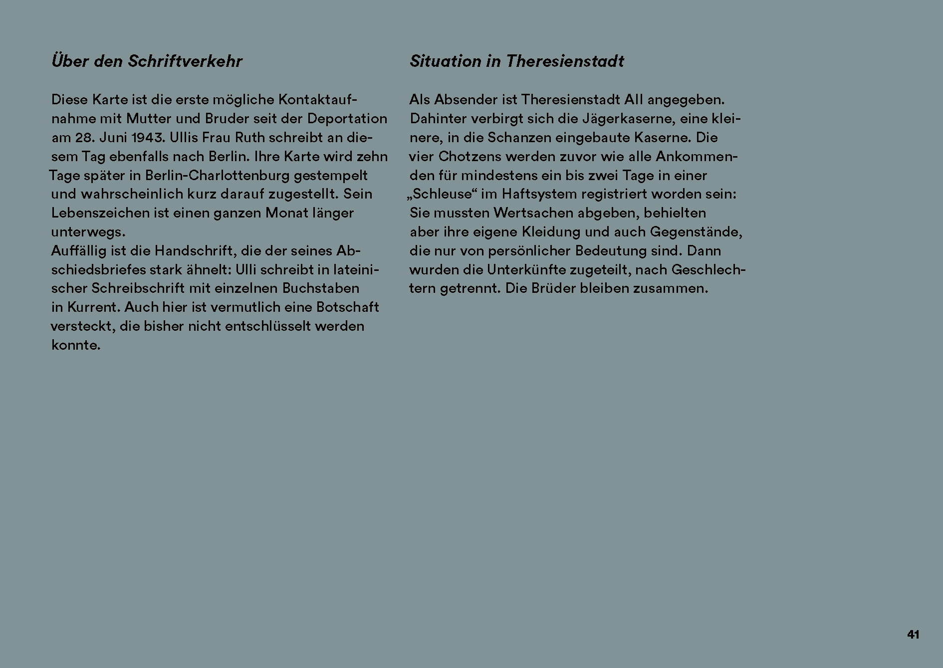 „Liebe Mutti!“ Postkarten aus Theresienstadt 1943–1944 mit künstlerischen Arbeiten von Inbar Chotzen