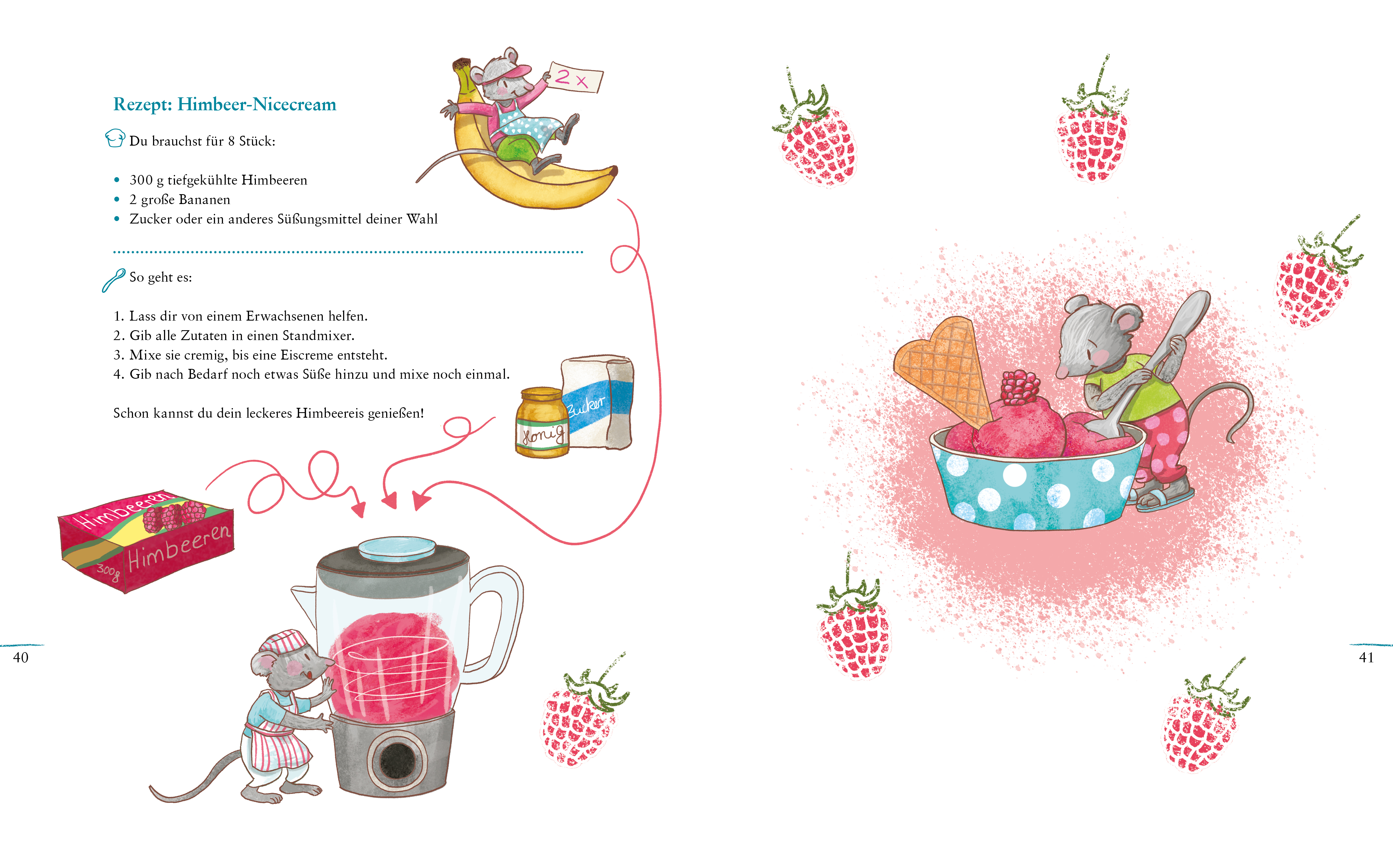 Picknickzeit und Himbeereis