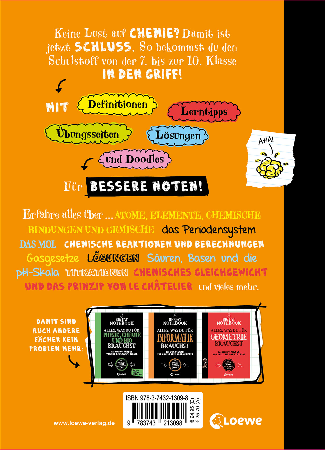 Big Fat Notebook - Alles, was du für Chemie brauchst - Das geballte Wissen von der 7. bis zur 10. Klasse