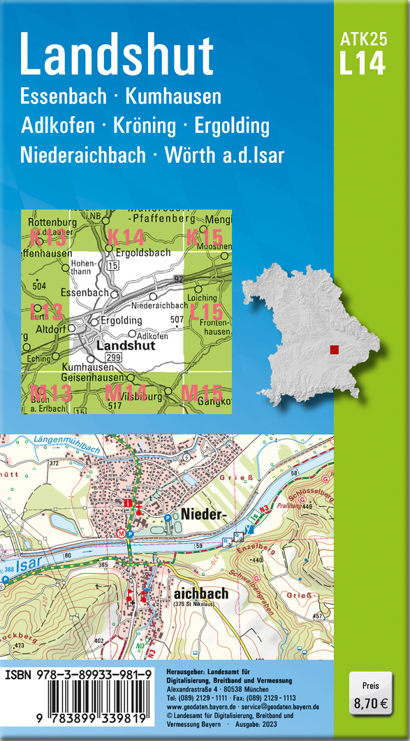 ATK25-L14 Landshut (Amtliche Topographische Karte 1:25000)