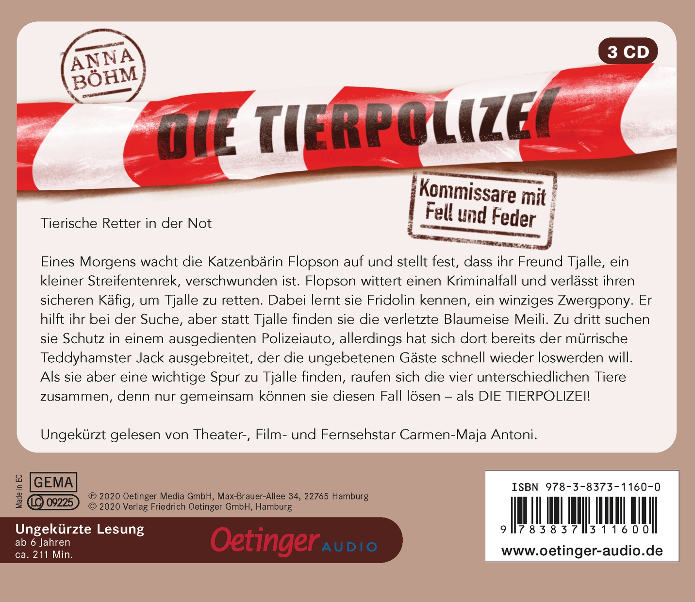 Die Tierpolizei 1. Kommissare mit Fell und Feder (Audio-CD)