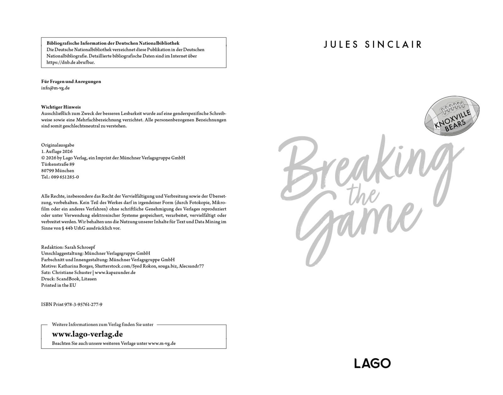 Breaking the Game (Knoxville Bears 1)