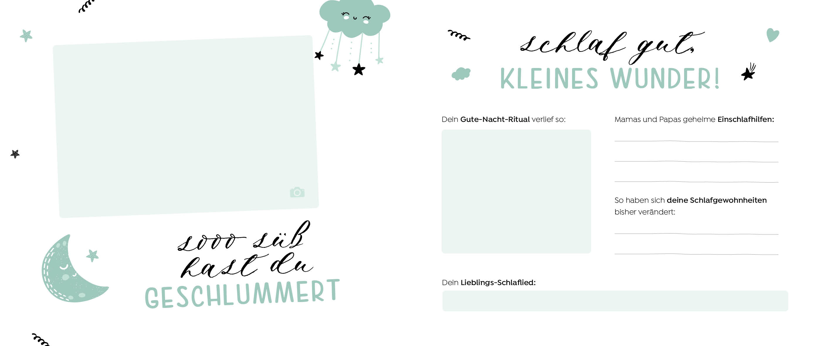 Kleines Wunder, großes Glück – Babyalbum für dein erstes Jahr (Handlettering)