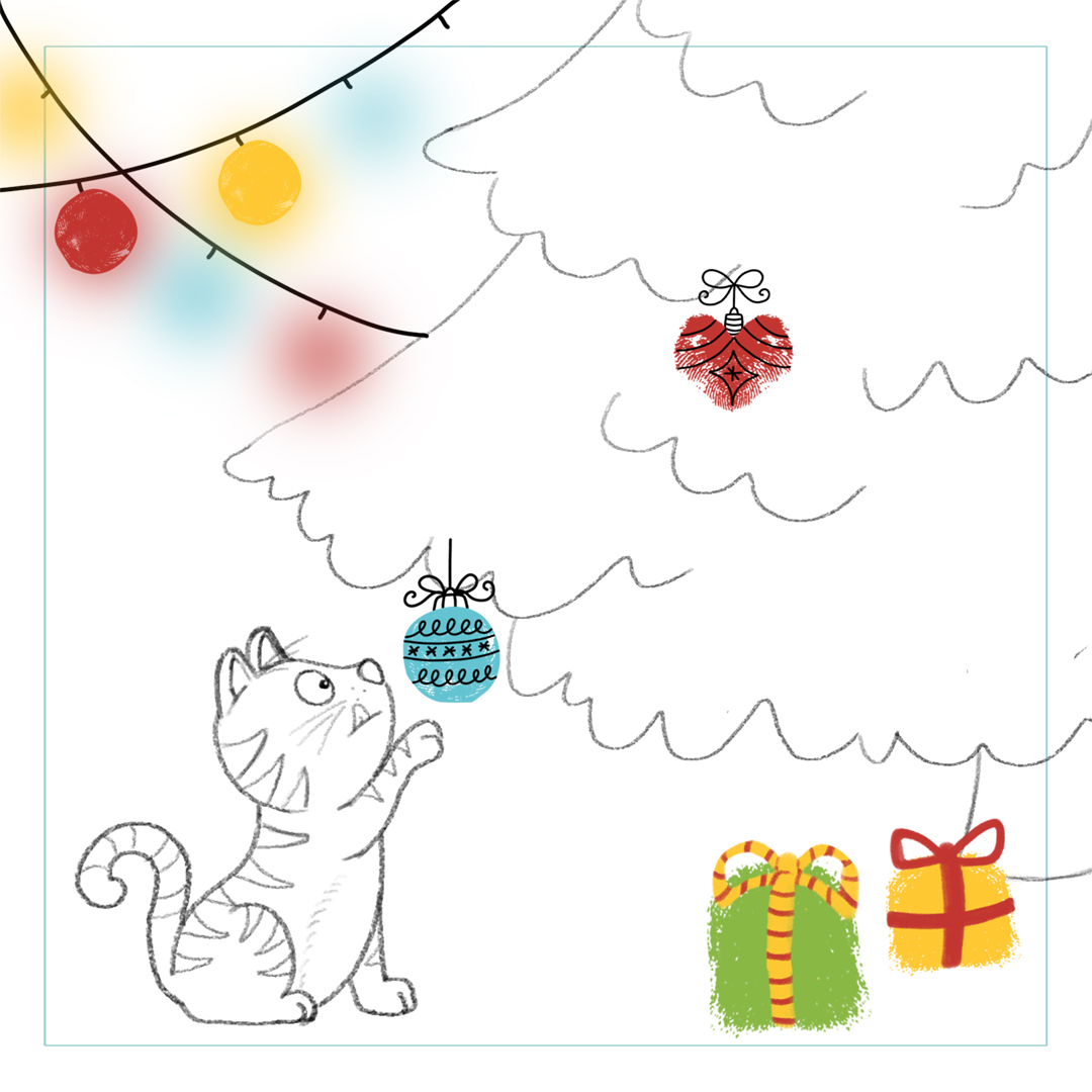 Fingerstempeln. Bastelblock Weihnachten