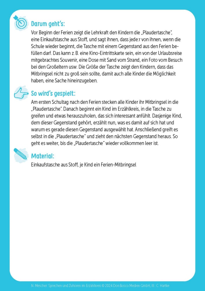 Sprechen und Zuhören im Erzählkreis. 30 Bildkarten mit Erzählspielen für die Grundschule
