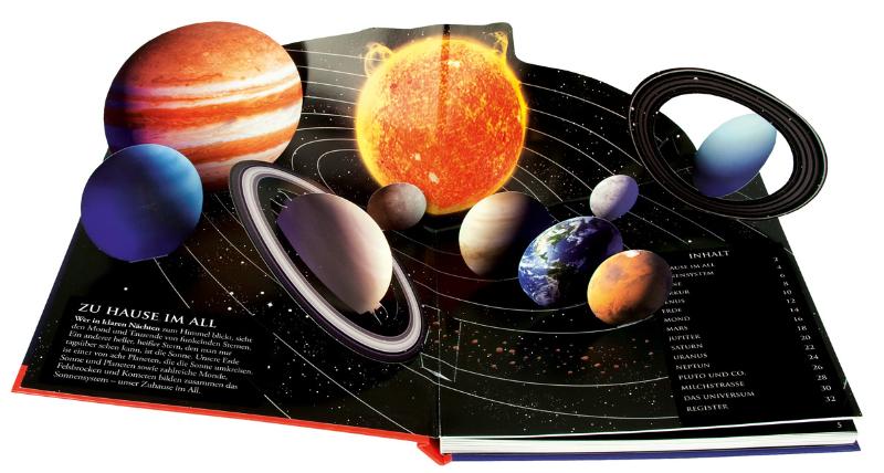 Kinder-Weltraumatlas mit Pop-up-Planeten