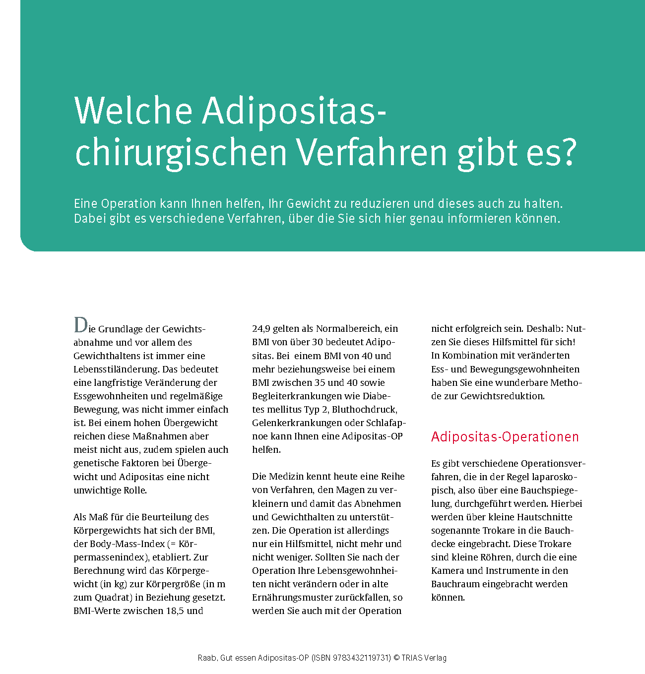 Gut essen Adipositas-OP