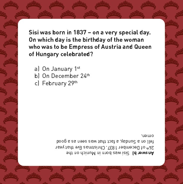 Sisi-Quiz (zweisprachig englisch / deutsch)