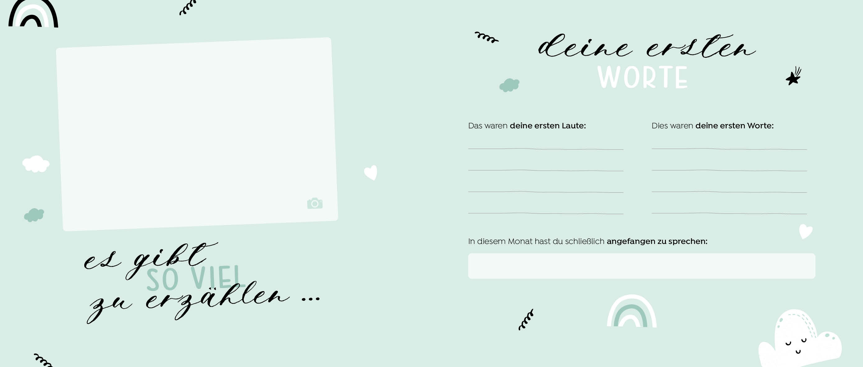 Kleines Wunder, großes Glück – Babyalbum für dein erstes Jahr (Handlettering)