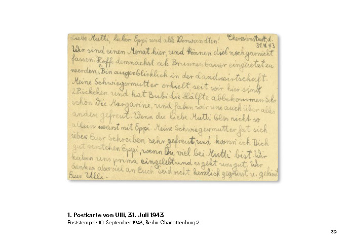 „Liebe Mutti!“ Postkarten aus Theresienstadt 1943–1944 mit künstlerischen Arbeiten von Inbar Chotzen