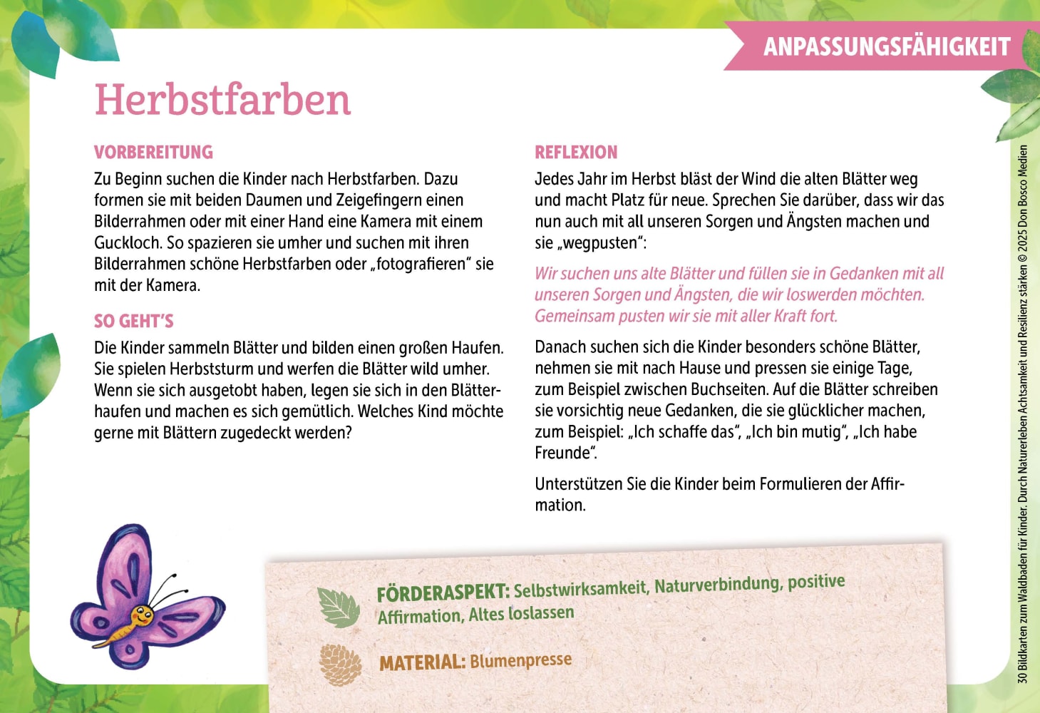 30 Bildkarten zum Waldbaden für Kinder