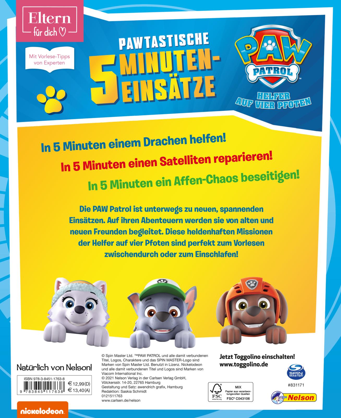PAW Patrol: Pawtastische 5-Minuten-Einsätze (ELTERN-Vorlesebuch)