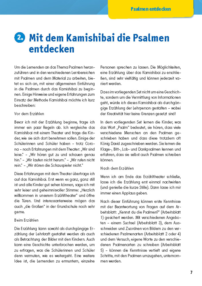 Arbeitsmaterial Grundschule. Religionsunterricht. Gottesbilder mit Psalmen entdecken und erleben