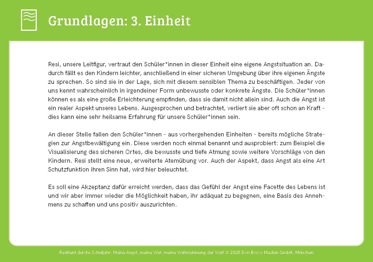 Resilient durchs Schuljahr: Meine Angst, meine Wut, meine Wahrnehmung der Welt
