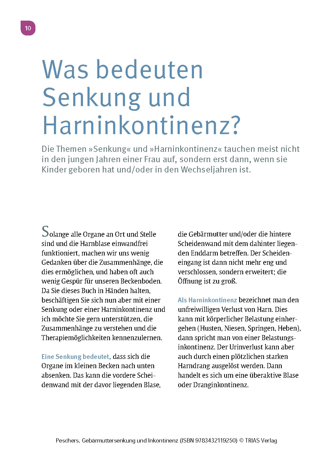 Frauengesundheit: Gebärmuttersenkung und Inkontinenz