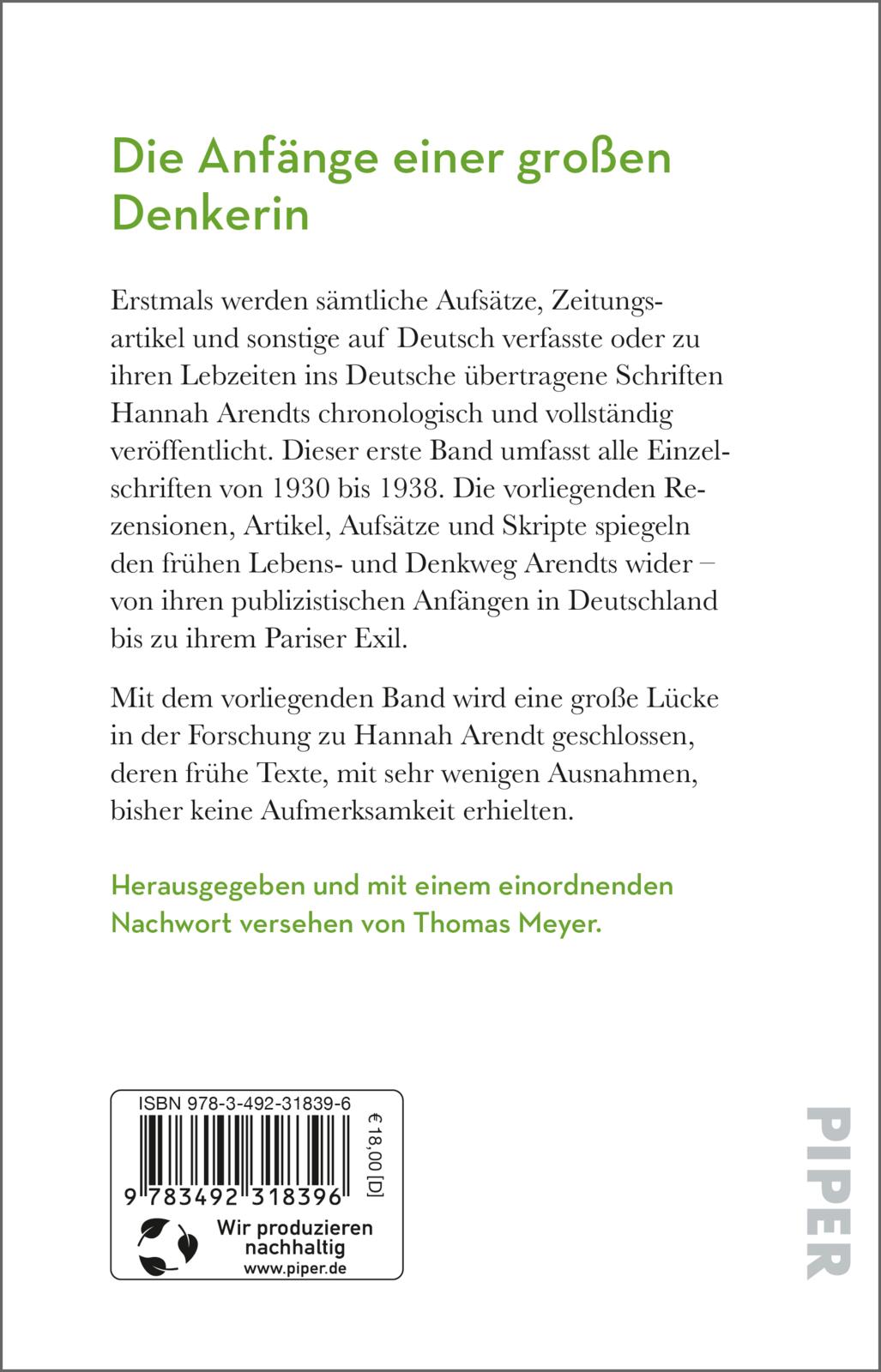 Vorträge und Aufsätze 1930–1938