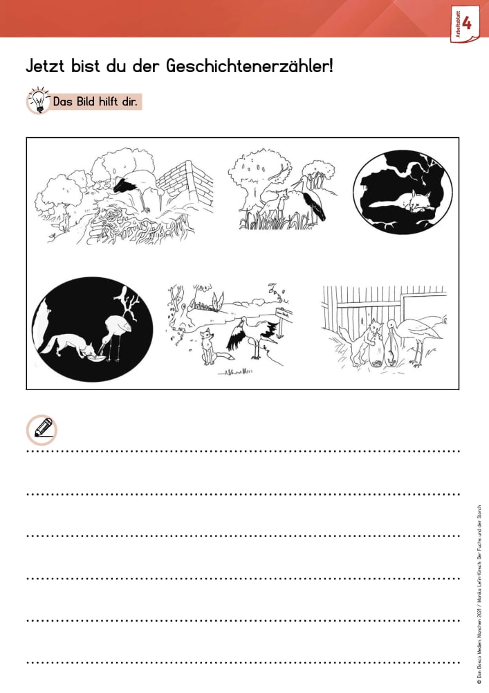 Arbeitsmaterial Grundschule. Fabeln für den Deutschunterricht: Der Fuchs und der Storch