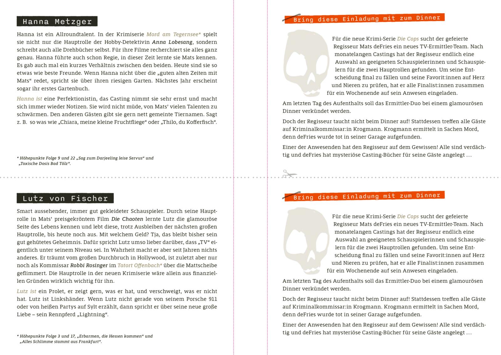 Interaktives Krimi-Dinner-Buch: Ein mörderisches Casting