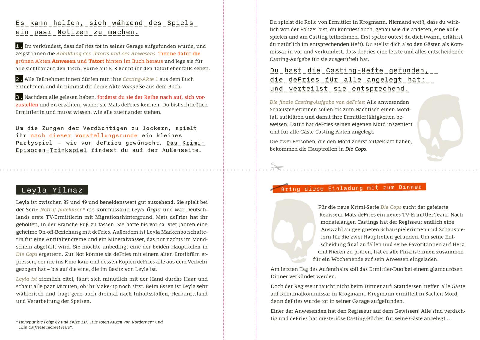 Interaktives Krimi-Dinner-Buch: Ein mörderisches Casting