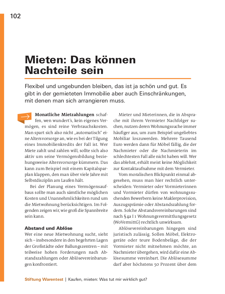 Mieten oder kaufen?