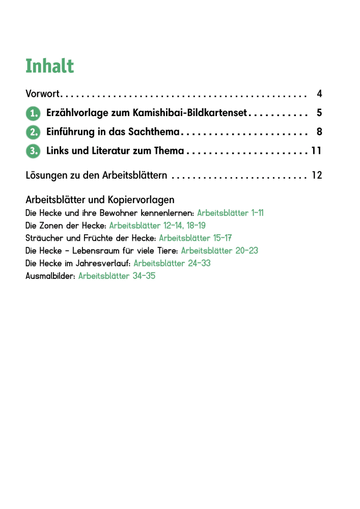 Arbeitsmaterial Grundschule. Sachunterricht: Tiere und Pflanzen in der Hecke