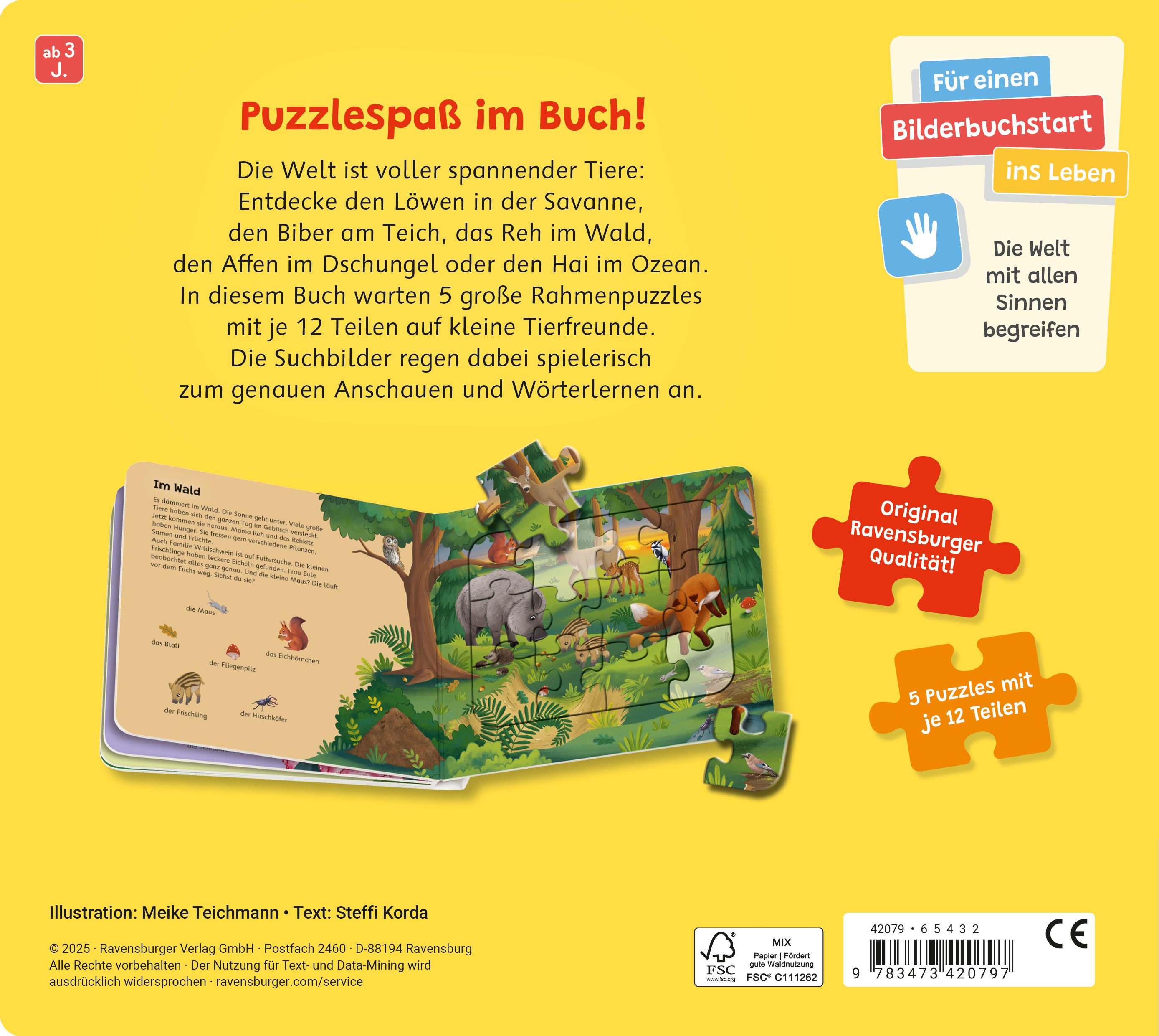 Ravensburger® Puzzle-Buch: Tiere der Welt