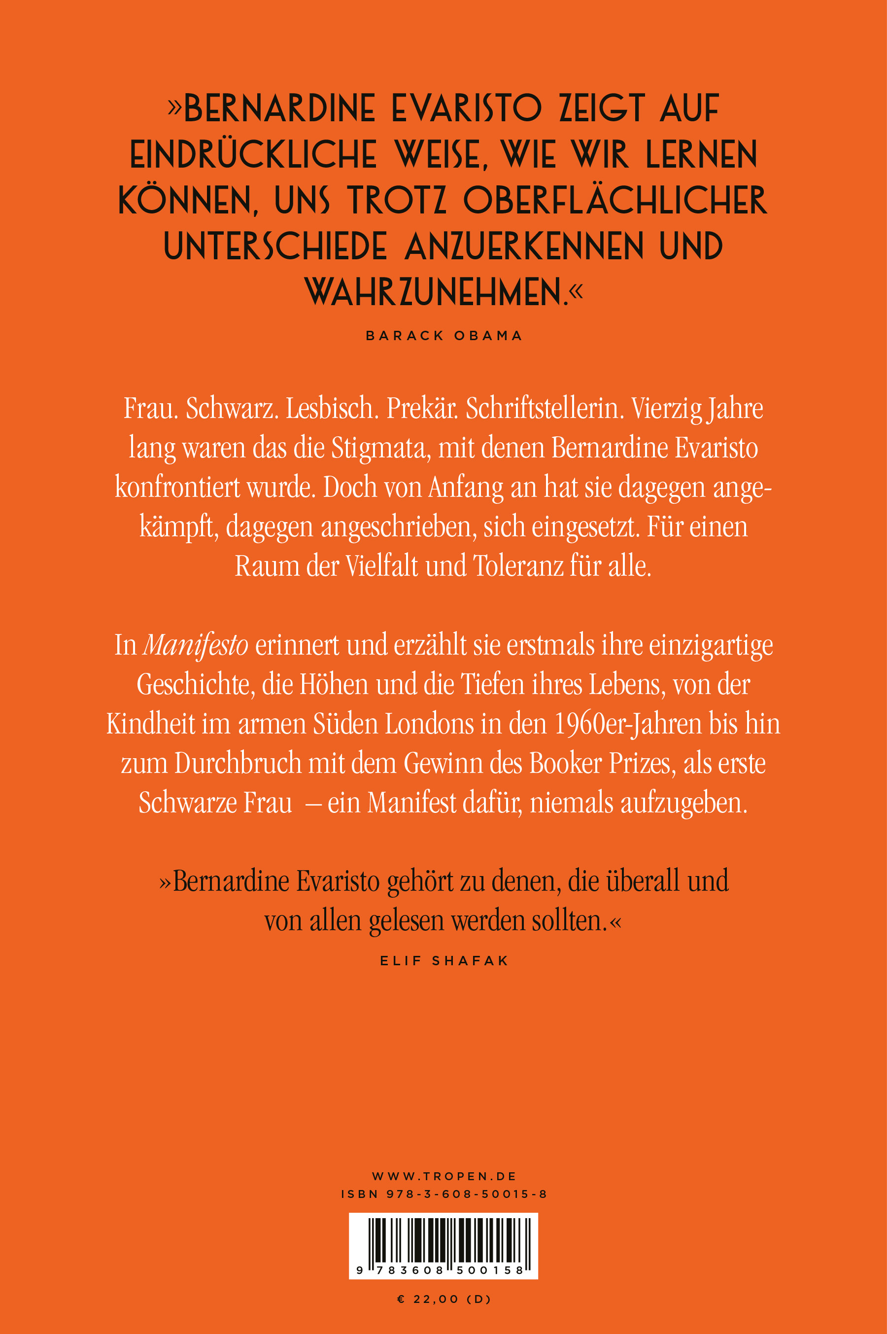 Manifesto. Warum ich niemals aufgebe. Ein inspirierendes Buch über den Lebensweg der ersten Schwarzen Booker-Prize-Gewinnerin und Bestseller-Autorin von »Mädchen, Frau etc.«