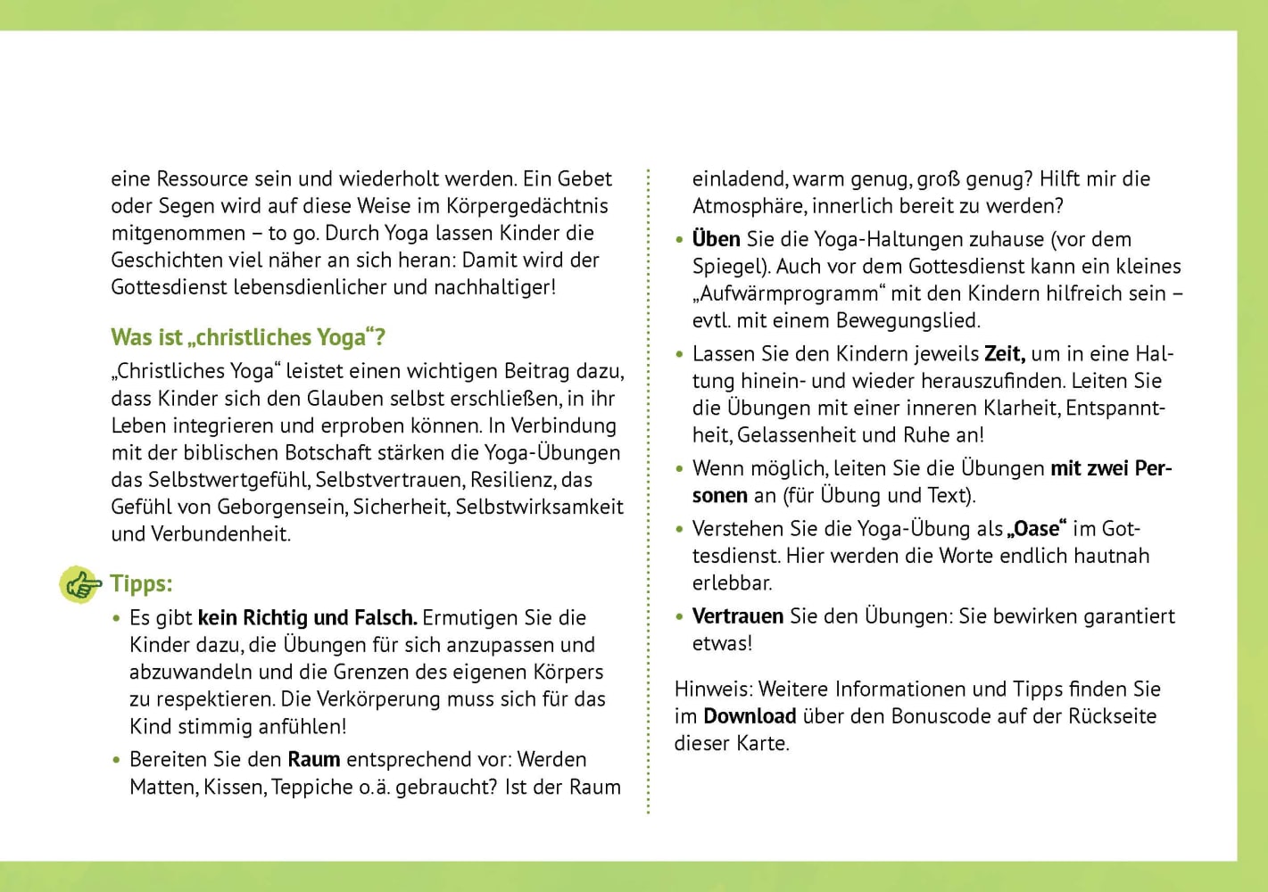 Du bist wie ein Baum. Yoga-Bildkarten für den Kindergottesdienst