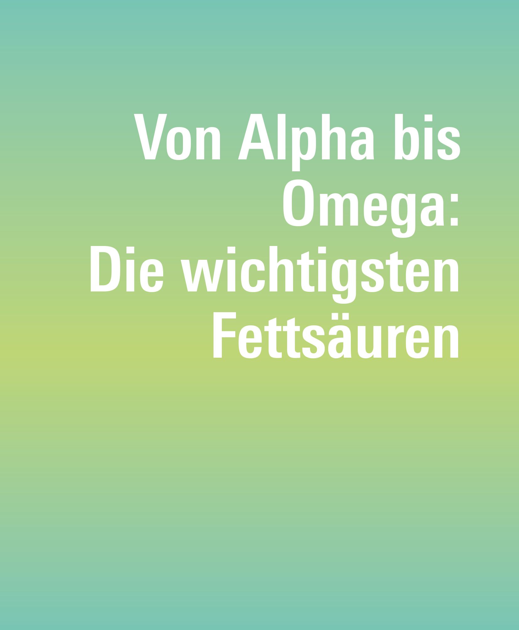 Fette und Fettsäuren