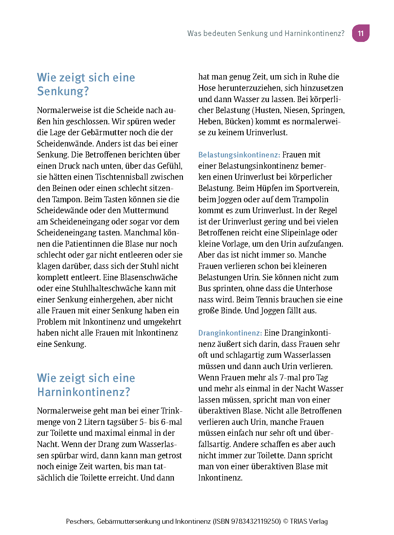 Frauengesundheit: Gebärmuttersenkung und Inkontinenz