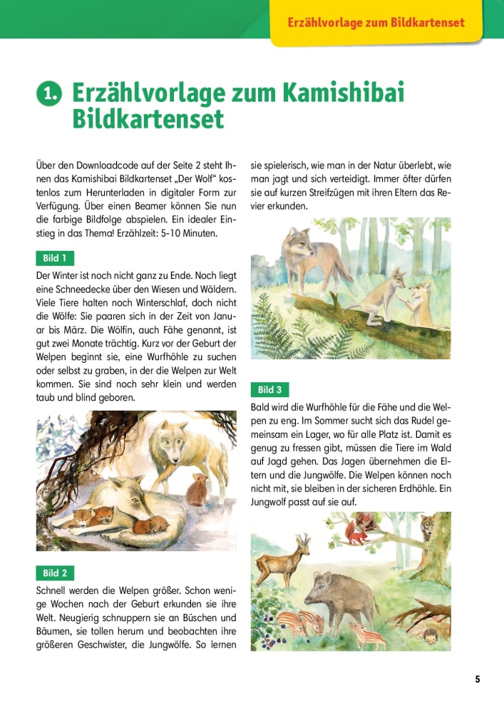 Arbeitsmaterial Grundschule. Sachunterricht: Der Wolf.