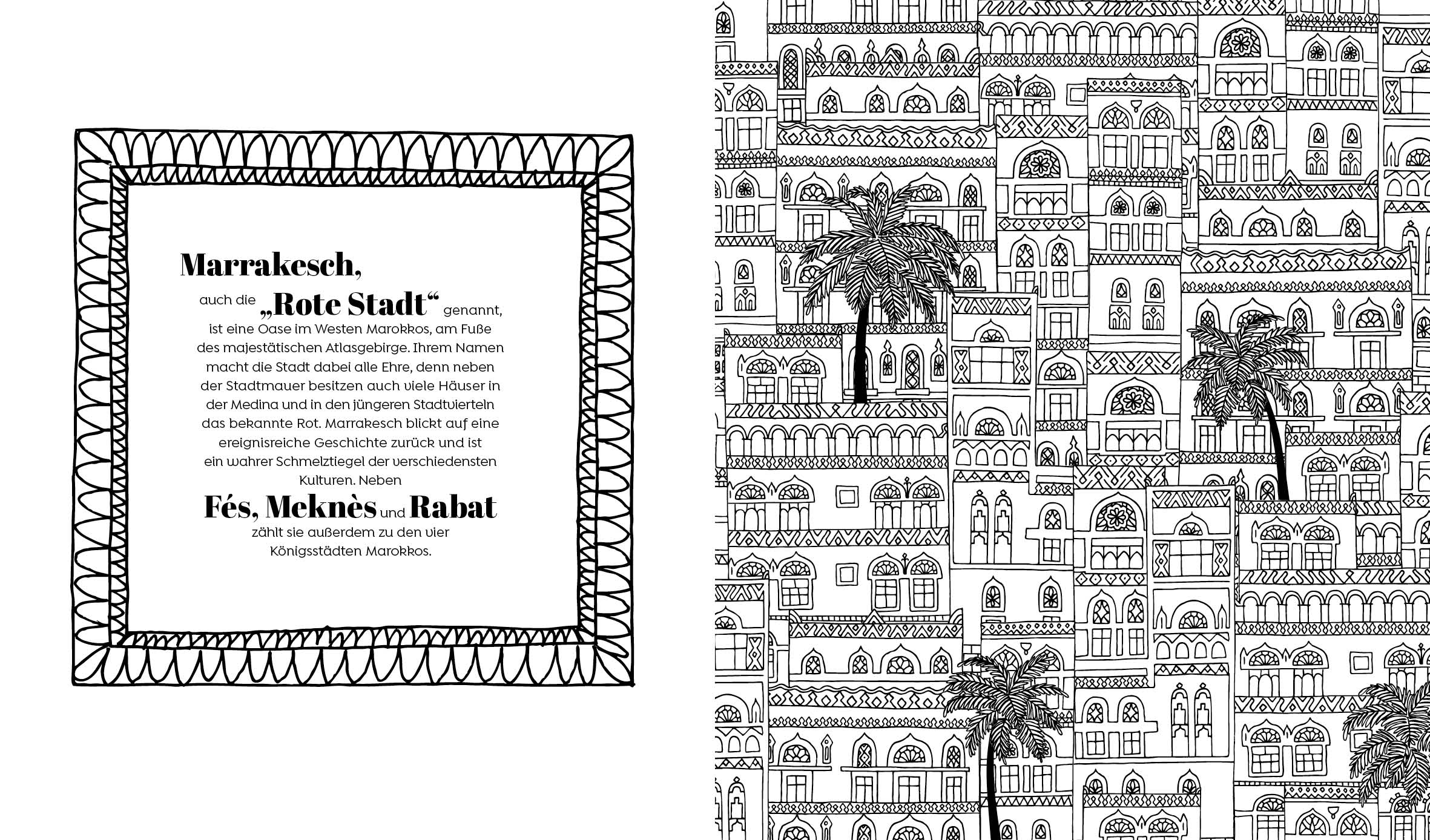 Ausmalparadies – Sehnsuchtsort Marrakesch
