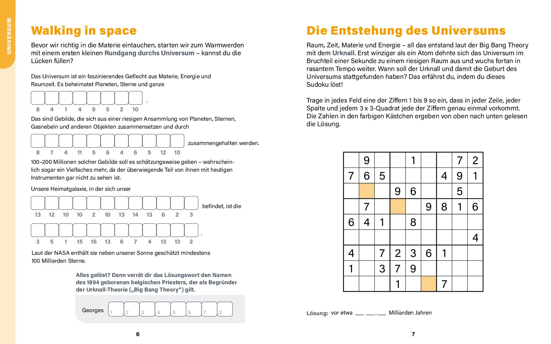 Universum I Wissen in Rätseln
