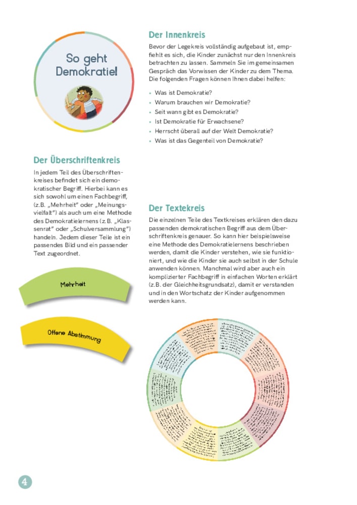 So geht Demokratie! Legekreis für die Grundschule in 10 Bildern
