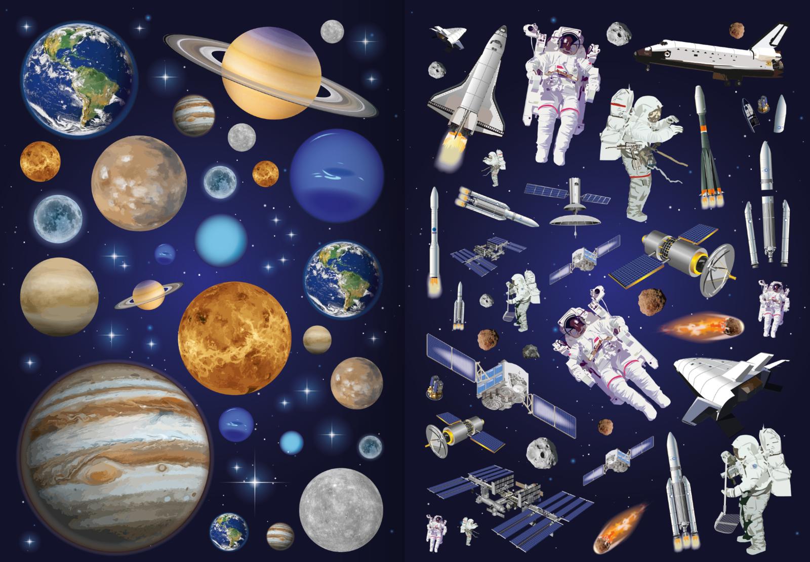 Meine Sticker – Mond und Weltraum
