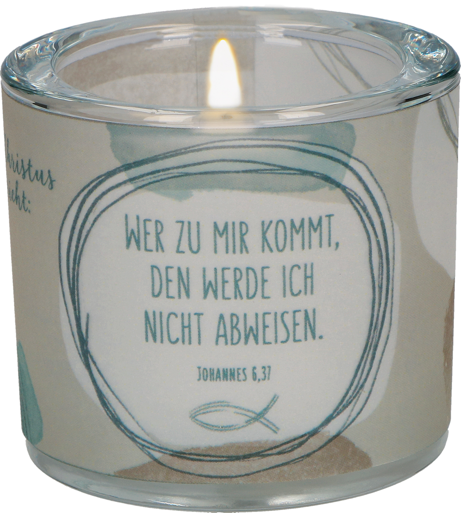 Windlicht aus Glas - Jahreslosung 2022