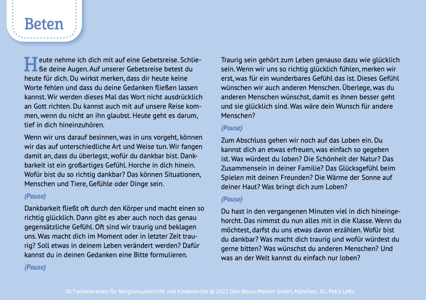 30 Fantasiereisen für Religionsunterricht und Kinderkirche