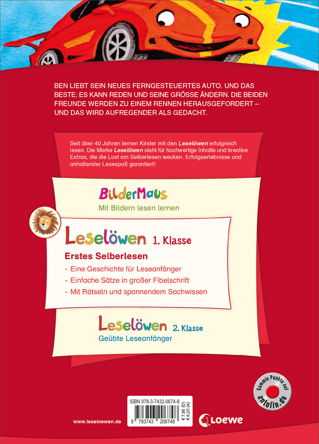Leselöwen 1. Klasse - Mein Freund, das Rennauto (Großbuchstabenausgabe)