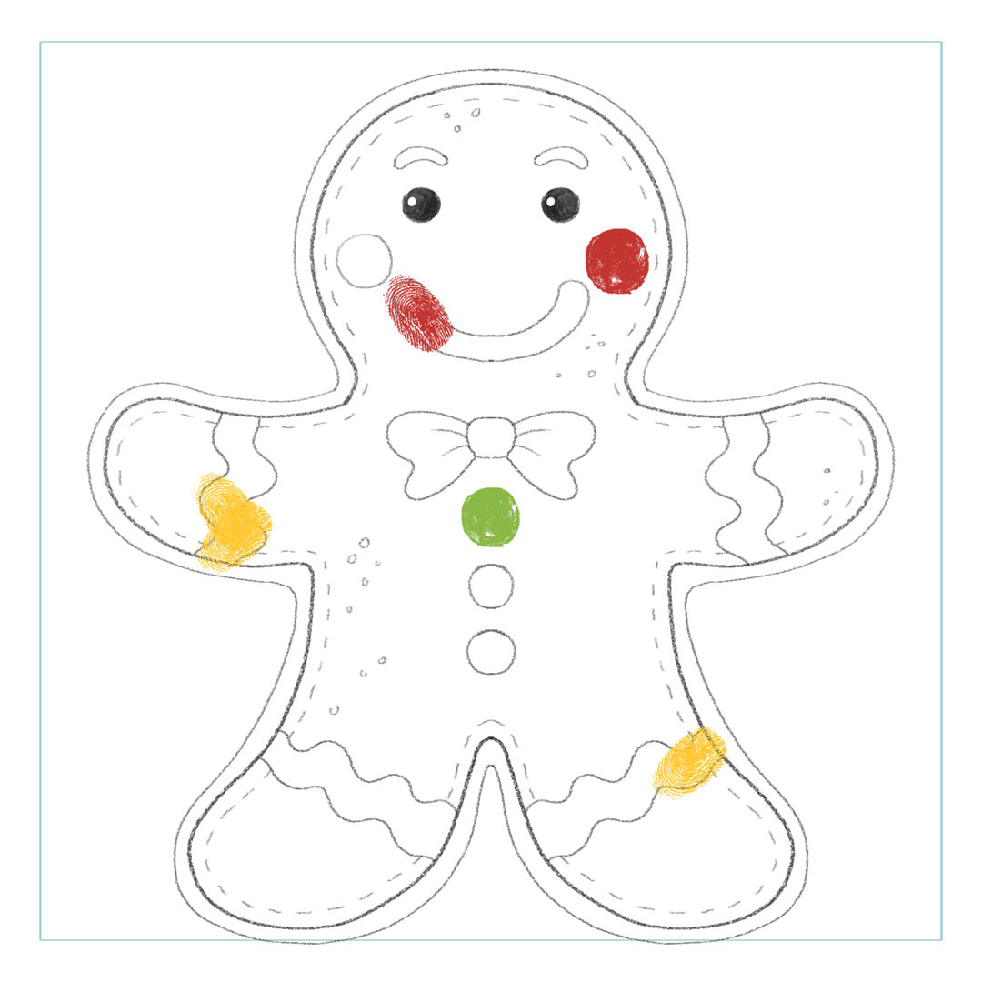 Fingerstempeln. Bastelblock Weihnachten