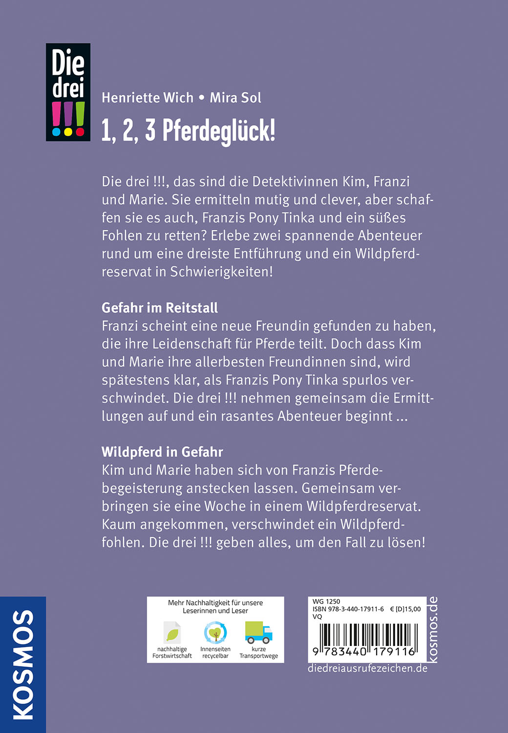Die drei !!!, 1,2,3 - Pferdeglück!