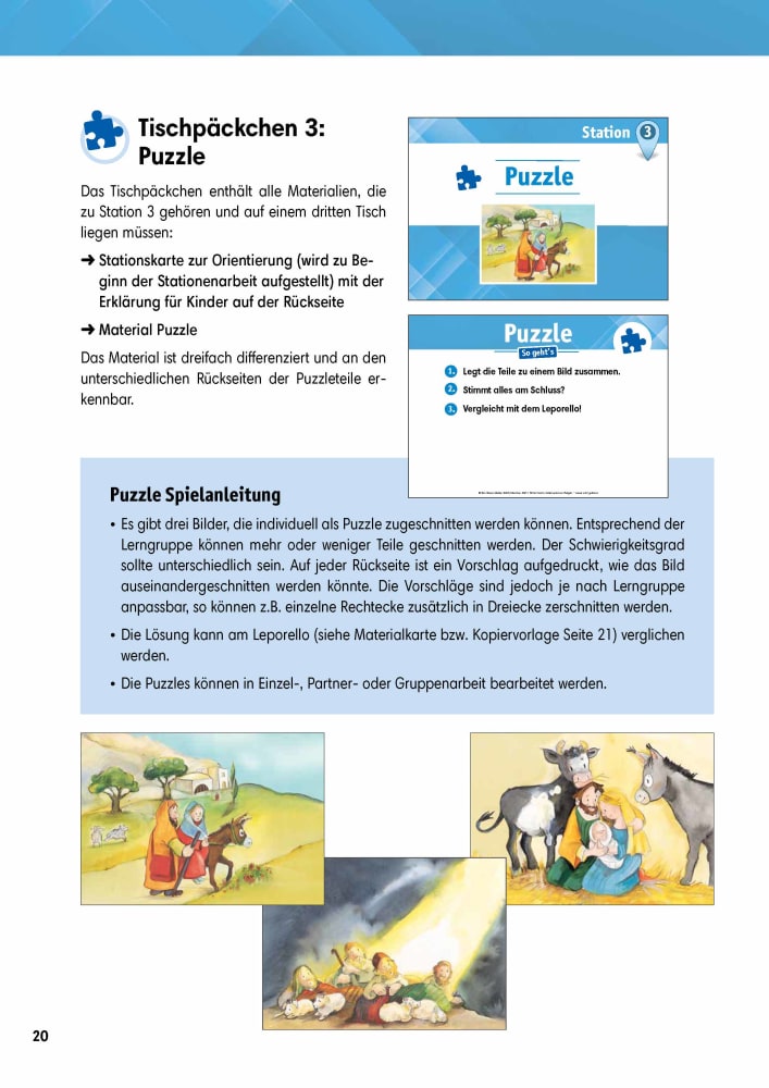Arbeitsmaterial Grundschule. Stationenlernen Religion: Jesus wird geboren