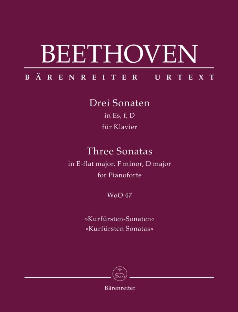 Drei Sonaten für Klavier Es-Dur, f-Moll, D-Dur WoO 47 ""Kurfürsten-Sonaten"". Spielpartitur(en), Sammelband, Urtextausgabe. BÄRE