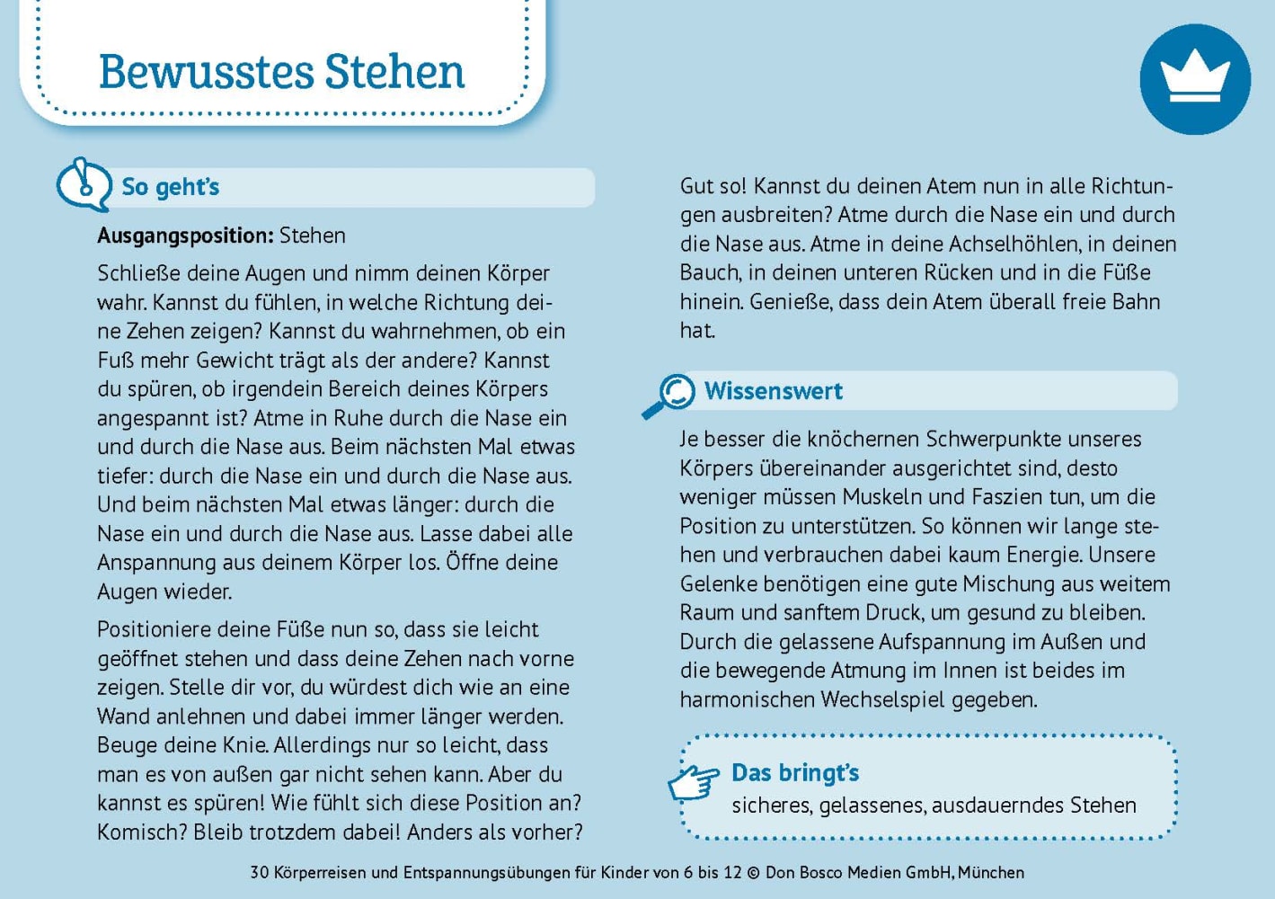 30 Körperreisen und Entspannungsübungen für Kinder von 6 bis 12