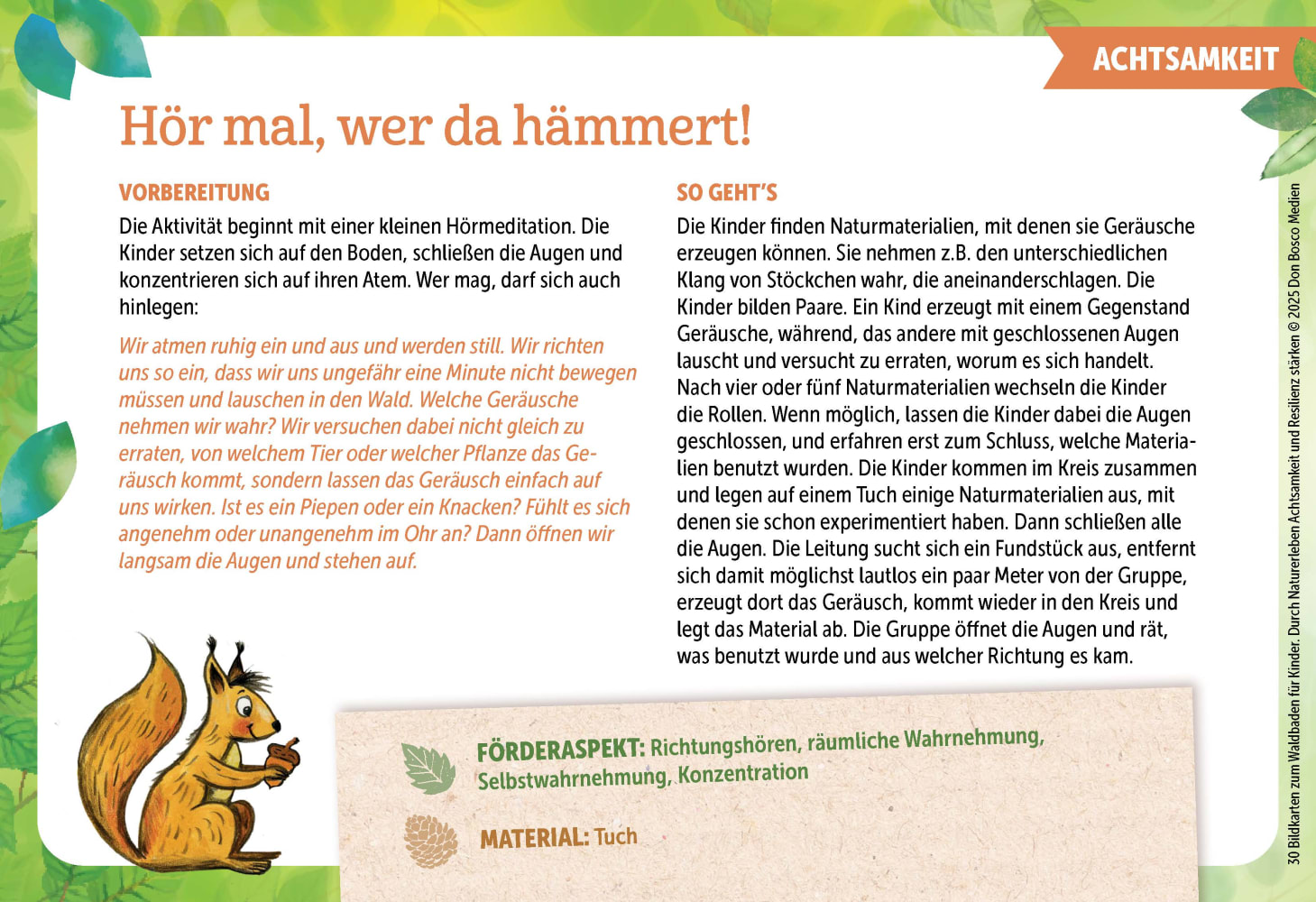 30 Bildkarten zum Waldbaden für Kinder