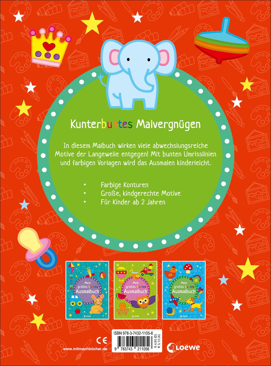 Mein großes buntes Ausmalbuch (Elefant)