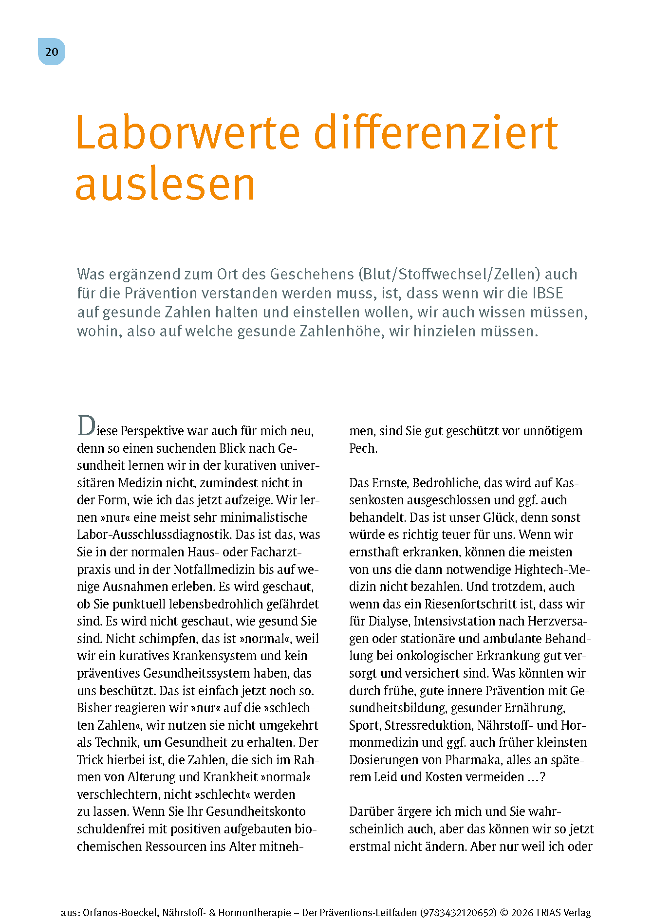 Nährstoff- & Hormontherapie - Der Präventions-Leitfaden