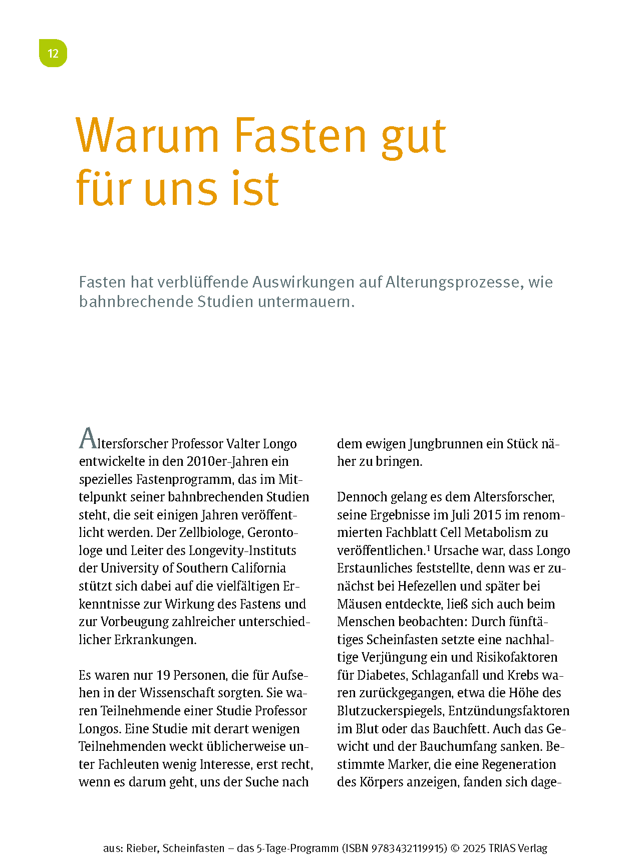 Scheinfasten - das 5-Tage-Programm