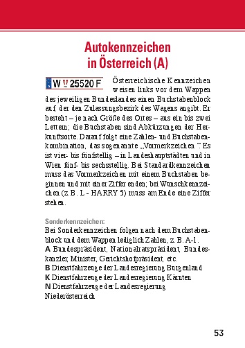 Auto-Kennzeichen (Autokennzeichen)