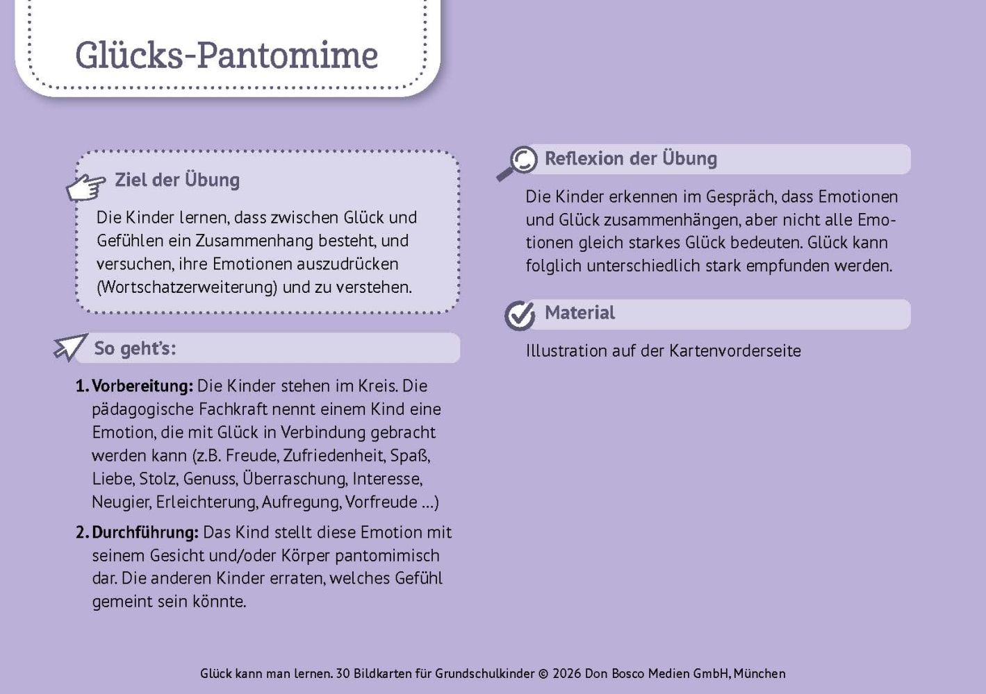 Glück kann man lernen. 30 Bildkarten für Grundschulkinder