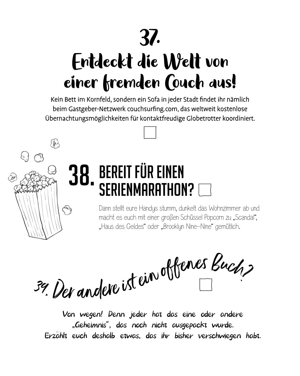 Die NEUE Bucket List für Paare